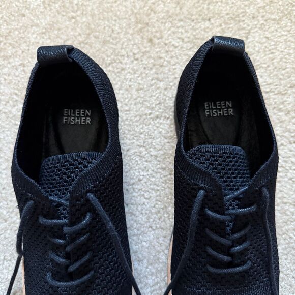 Eileen Fisher Eddy Recycled Stretch Knit Platform Oxford Shoes Size 7 LIKE NEW - Picture 6 of 12